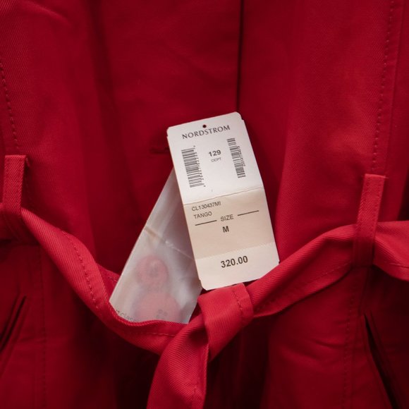 Designer Classique Vintage Classic Red Trench Coat, 70's Vintage Trench Coat NWT - Picture 5 of 16